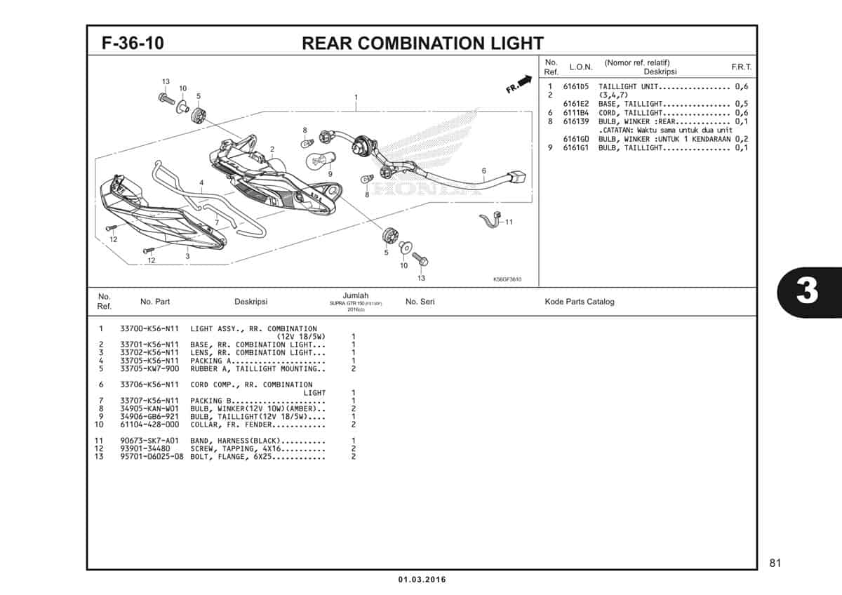  F36 10 Rear Combination Light