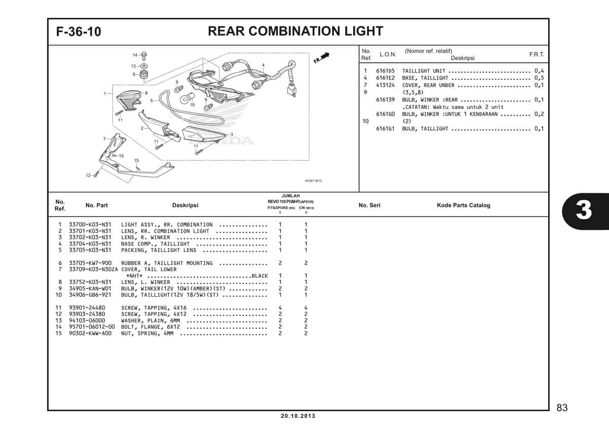  F36 10 Rear Combination Light