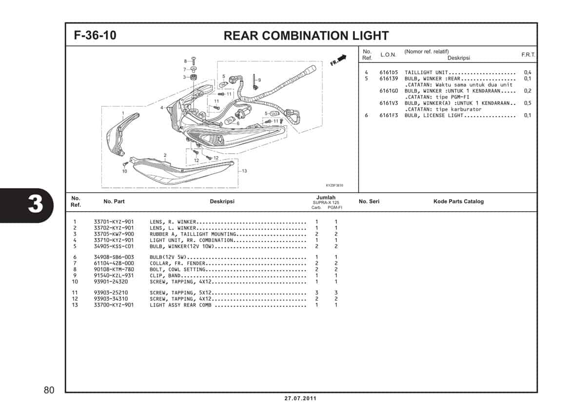  F36 10 Rear Combination Light