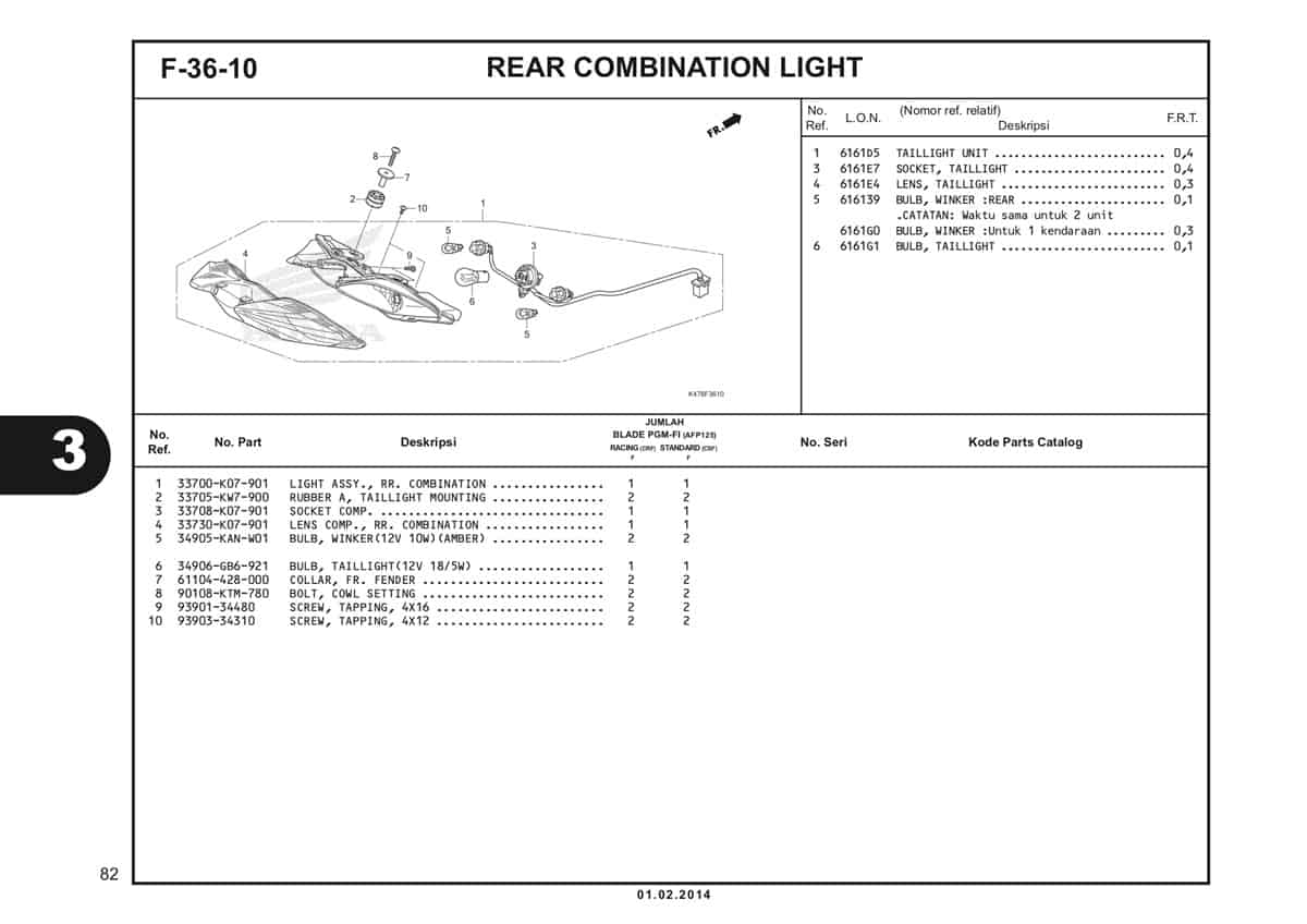  F36 10 Rear Combination Light Katalog Blade K47