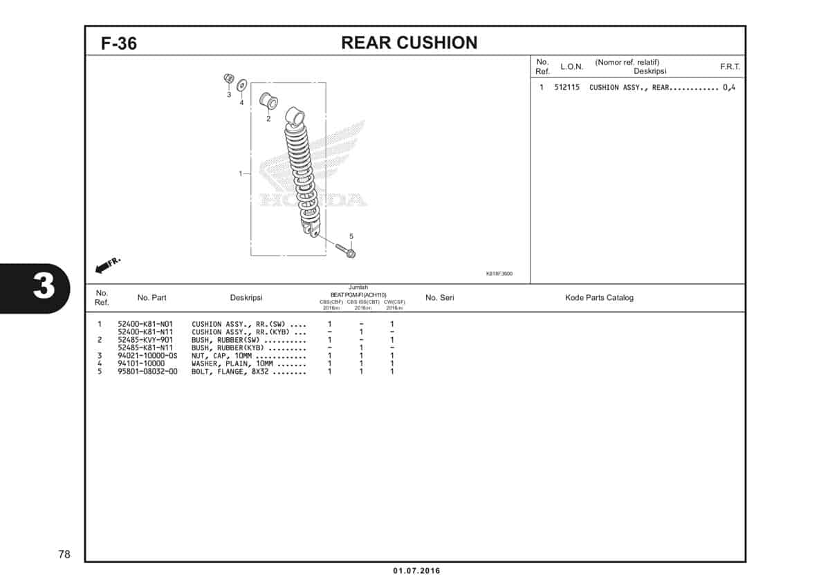  F36 Rear Cushion