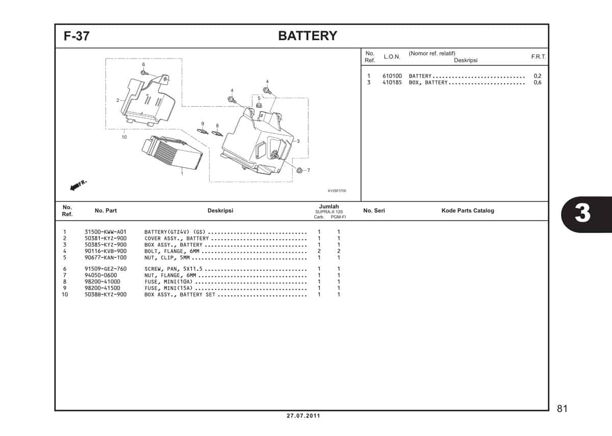  F37 Battery