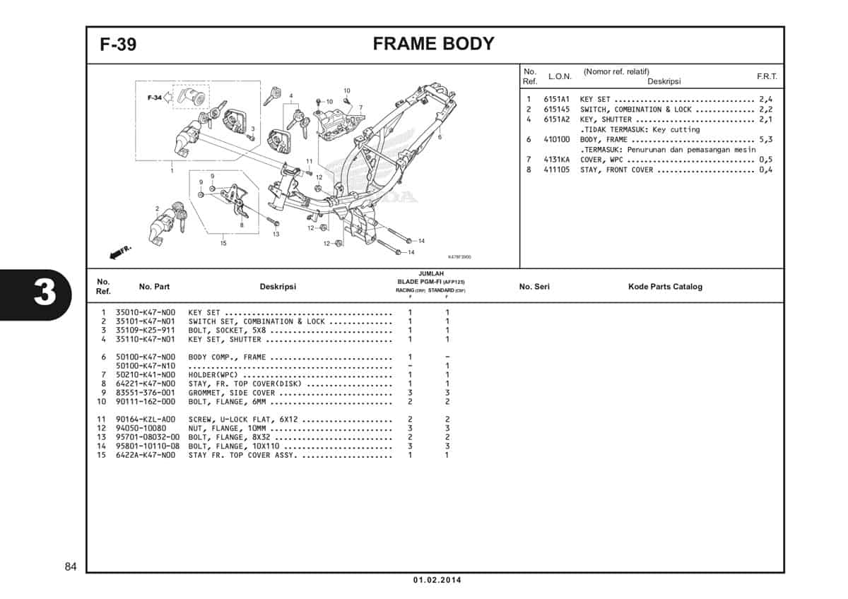  F39 Frame Body Katalog Blade K47