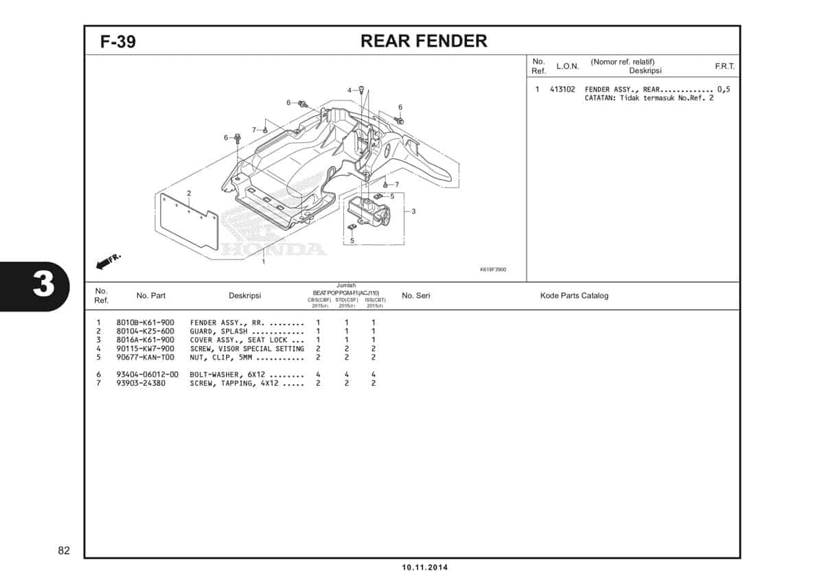  F39 Rear Fender