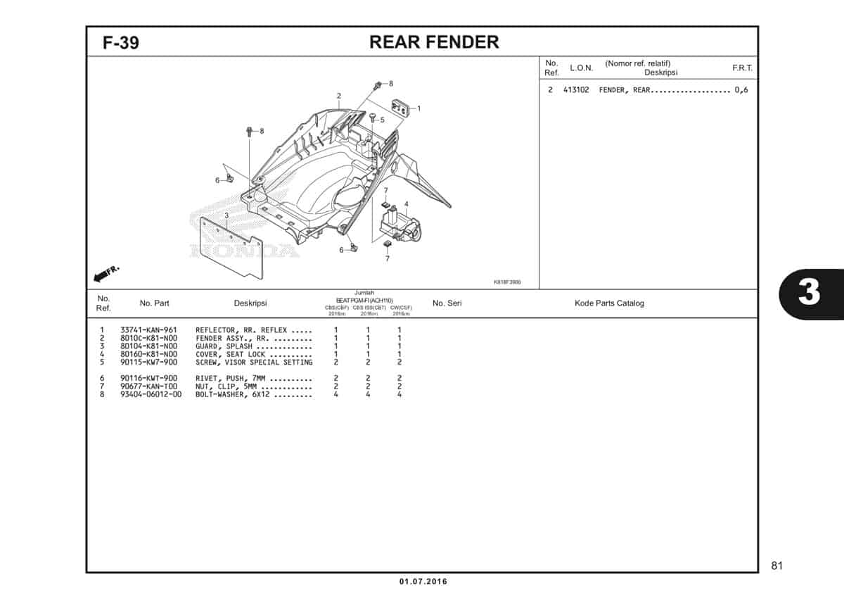  F39 Rear Fender