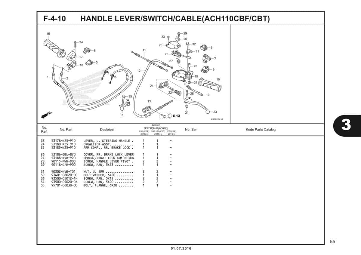  F4 10 Handle Lever Switch Cable 2