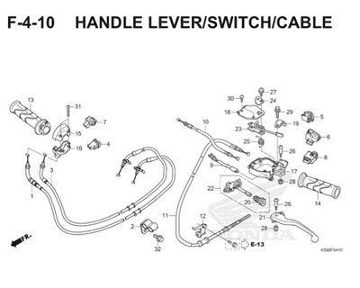 F4 10 Handle Lever Switch Cable Thumb