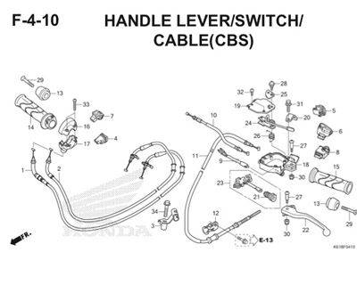 F4 10 Handle Lever Switch Cable Thumb