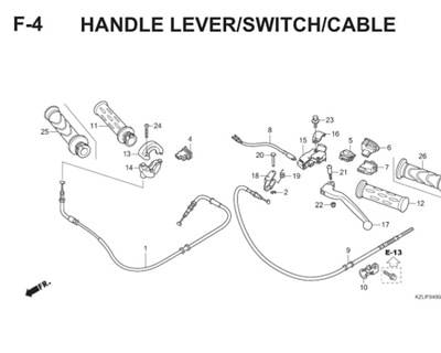 F4 Handle Level Switch Cable Thumb