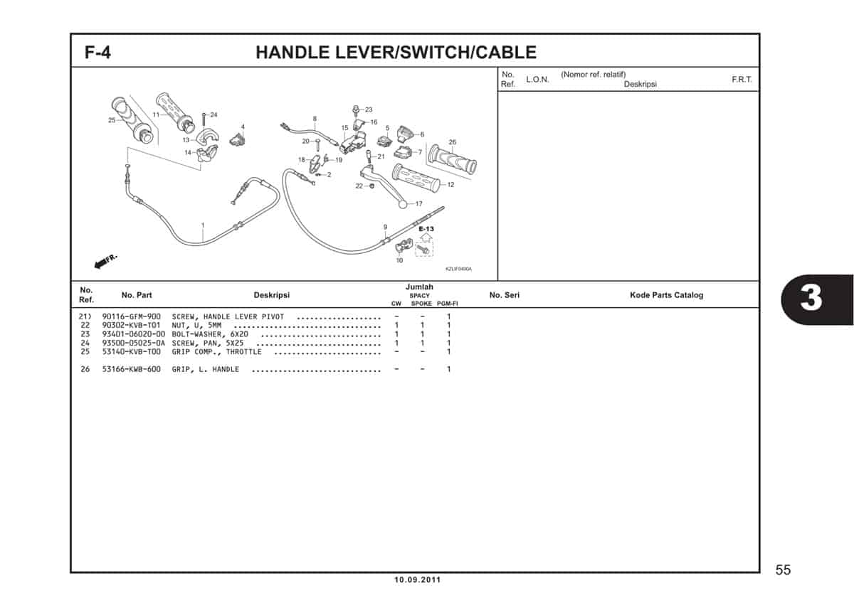  F4 Handle Lever Switch Cable 2