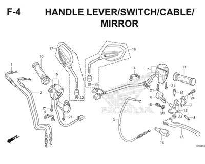 F4 Handle Lever Switch Cable Mirror Thumb