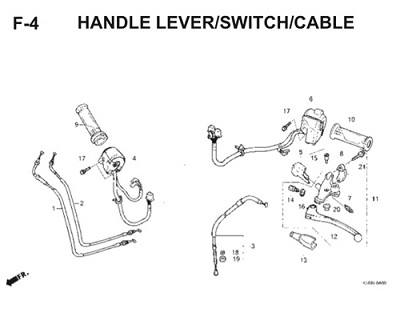 F4 Handle Lever Switch Cable Thumb