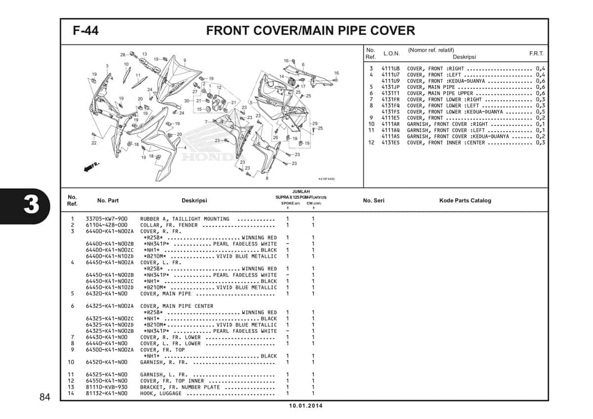  F44 Front Cover Main Pipe Cover 1