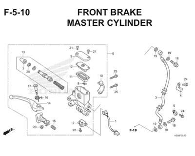 F5 10 Front Brake Master Cylinder Thumb