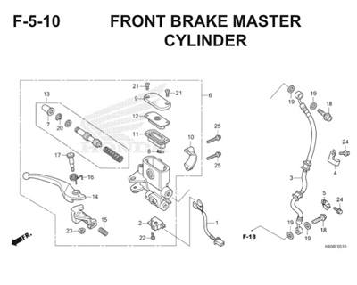 F5 10 Front Brake Master Cylinder Thumb