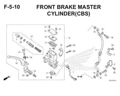 F5 10 Front Brake Master Cylinder Thumb