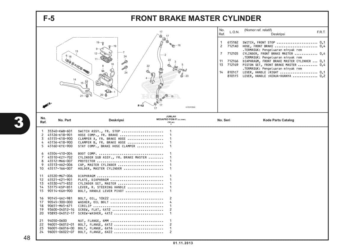  F5 Front Brake Master Cylinder