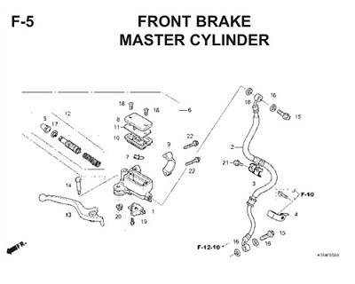 F5 Front Brake Master Cylinder Thumb