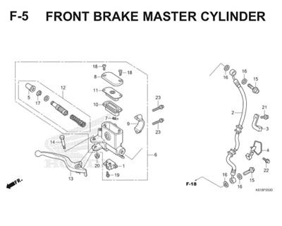 F5 Front Brake Master Cylinder Thumb