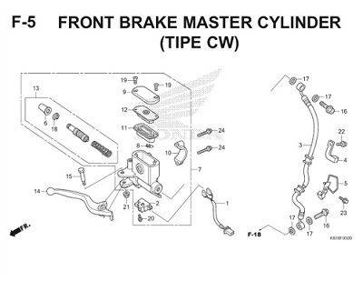 F5 Front Brake Master Cylinder Thumb