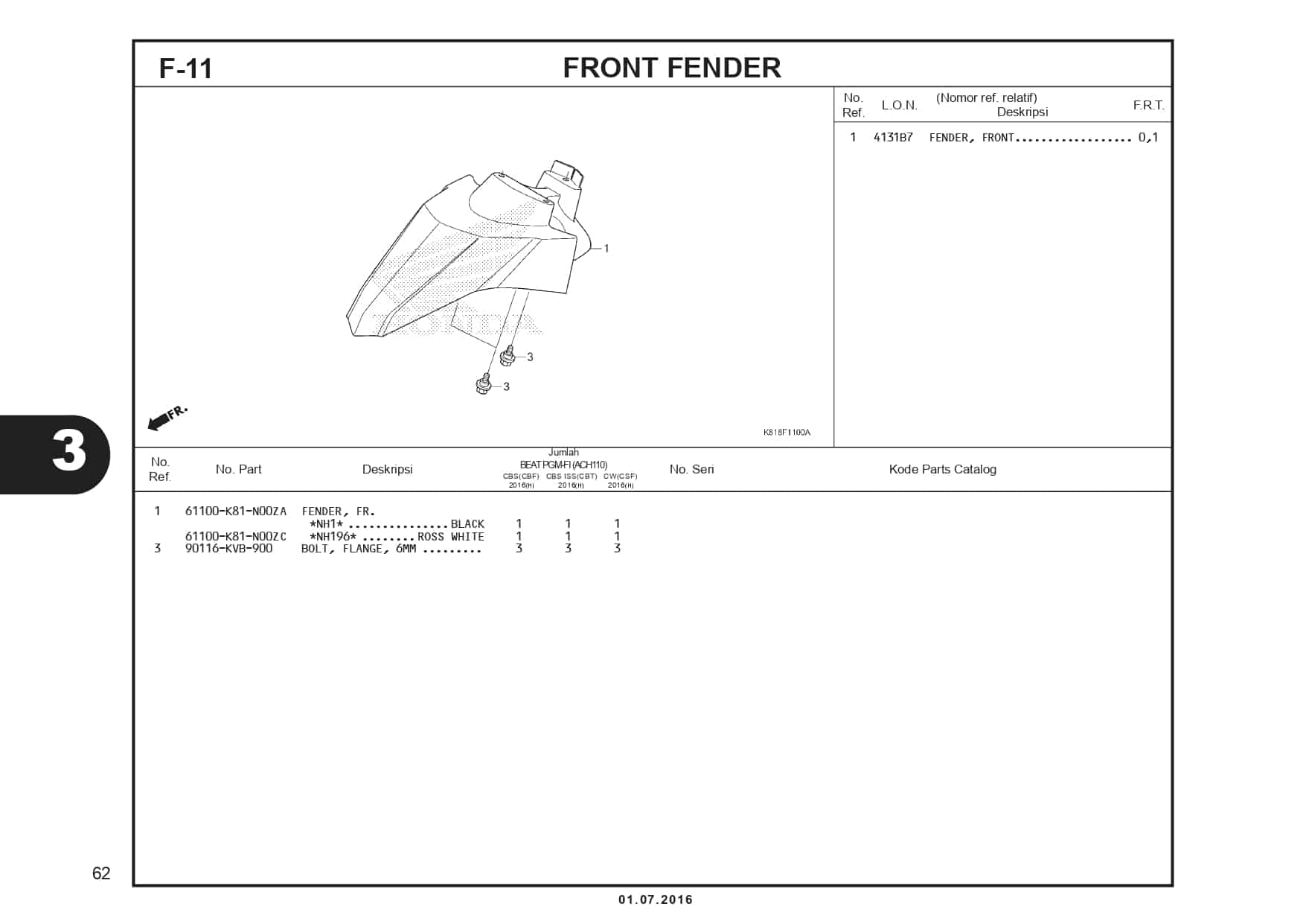 F-11 Front Fender