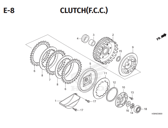 E8 – Clutch – Katalog Honda Revo FI K03