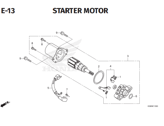 E13 – Starting Motor – Katalog Honda Revo FI K03