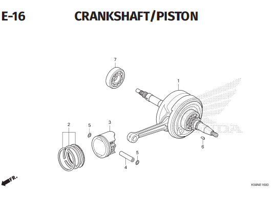 E16 – Crankshaft/Piston – Katalog Honda Revo FI K03