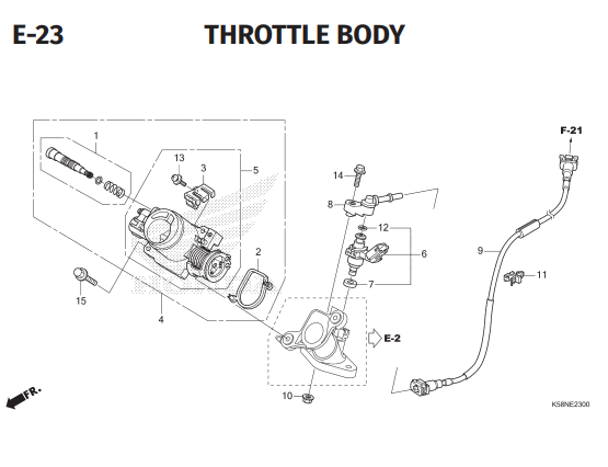 E23 – Throttle Body – Katalog Honda Revo FI K03