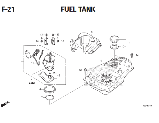 F21 – Fuel Tank – Katalog Honda Revo FI K03