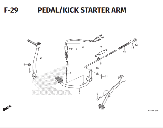 F29 – Pedal/Kick Starter Arm – Katalog Honda Revo FI K03