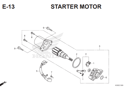 E13 – Starting Motor – Katalog Honda Revo FI K03