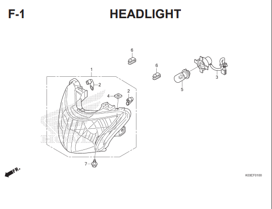 F1 – Headlight – Katalog Honda Revo FI K03