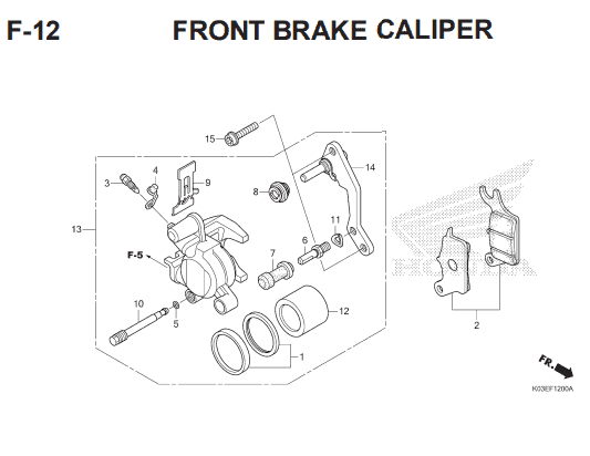 F12 – Front Brake Caliper – Katalog Honda Revo FI K03