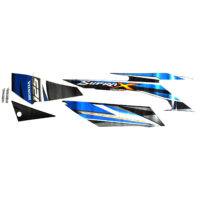 Sticker Body Kanan Black Blue 01 - Supra X 125