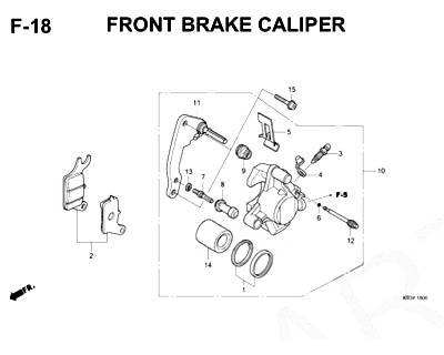 F18 – Front Brake Caliper – Katalog Honda Scoopy eSP K93