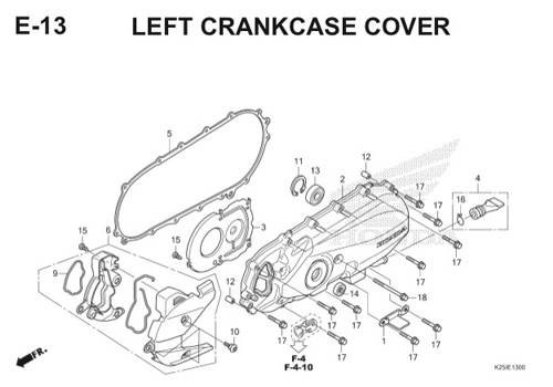 E13 Left Crankcase Cover BeAT eSP K25