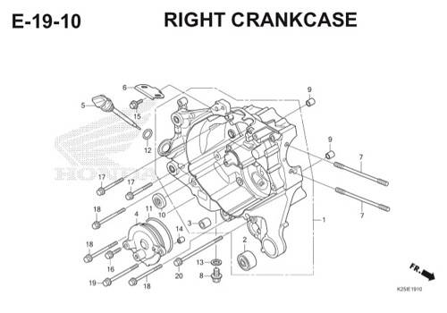 E19 10 Right Crankcase BeAT eSP K25