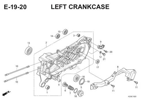 E19 20 Left Crankcase BeAT eSP K25