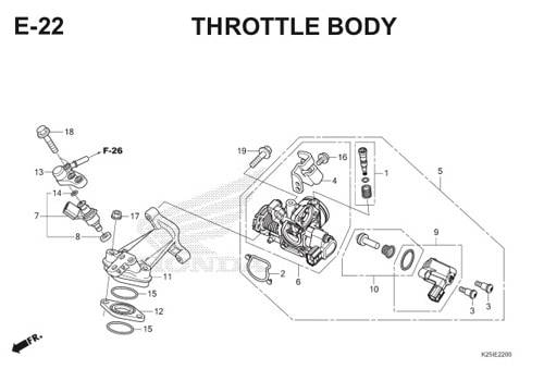 E22 Throttle Body BeAT eSP K25