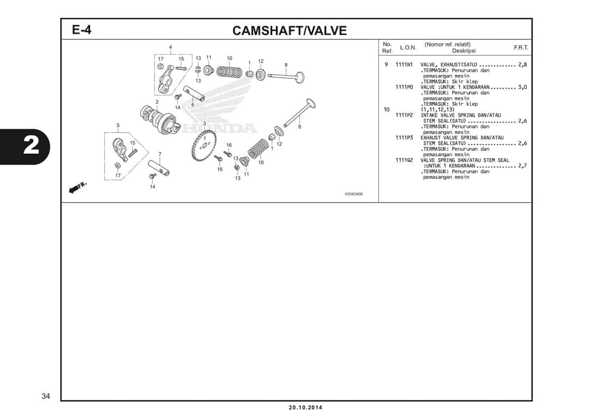 E4 1 Camshaft / Valve Katalog BeAT eSP K25