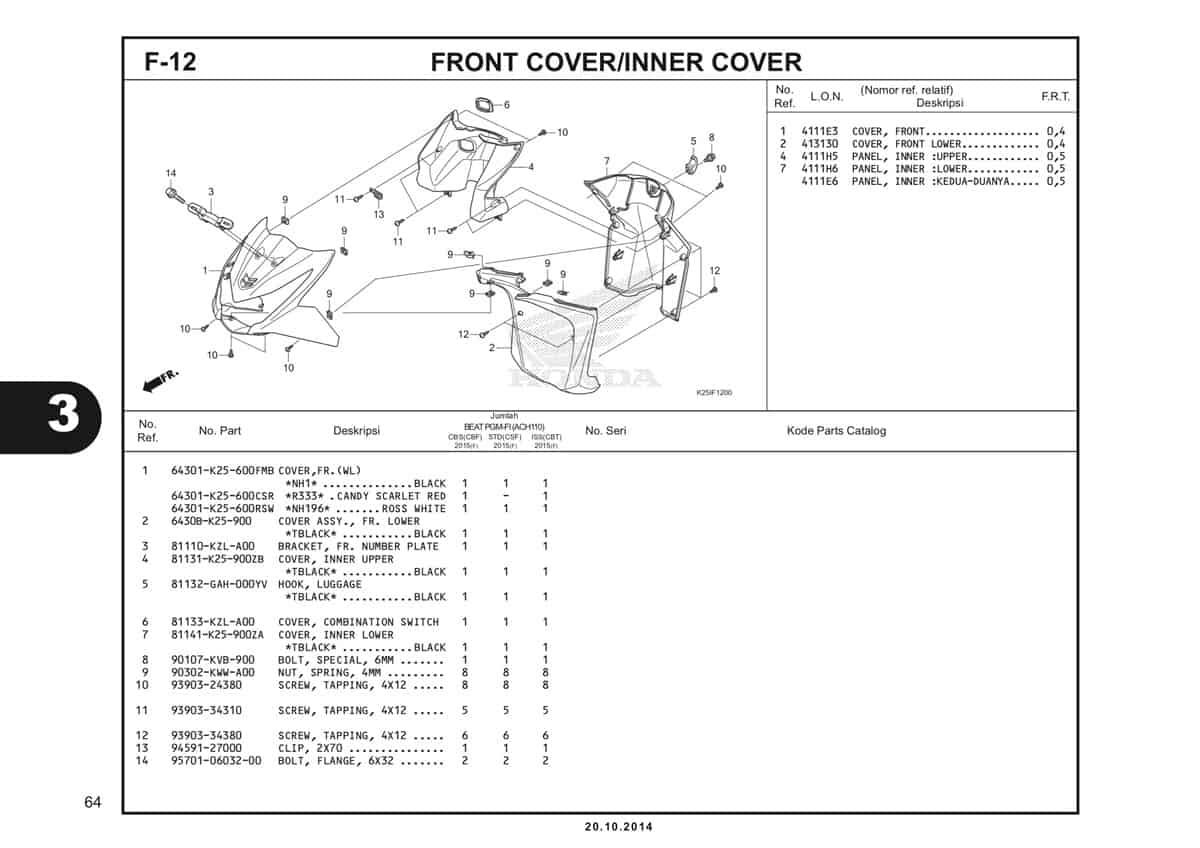 F 12 FronT Cover/Inner Cover Katalog BeAT eSP K25