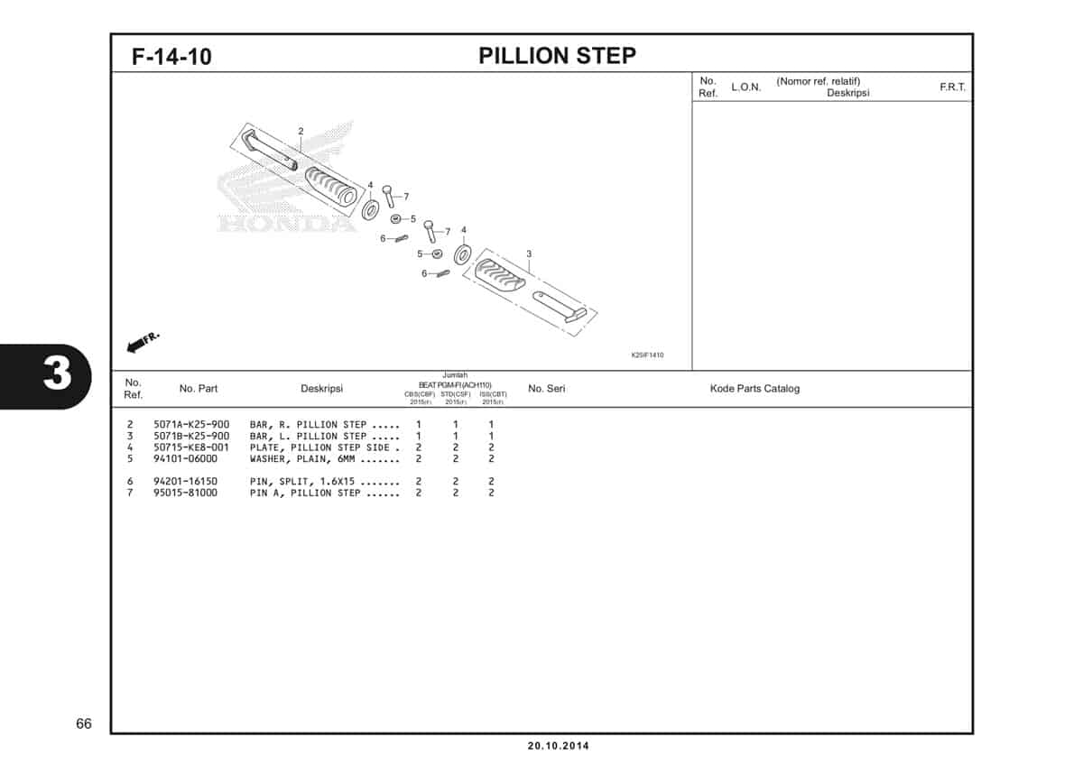 F 14 10 Pillion Step Katalog BeAT eSP K25