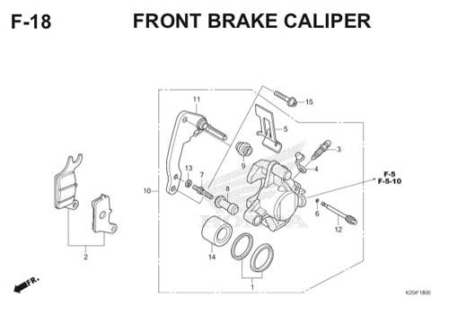 F 18 Front Brake Caliper BeAT eSP K25