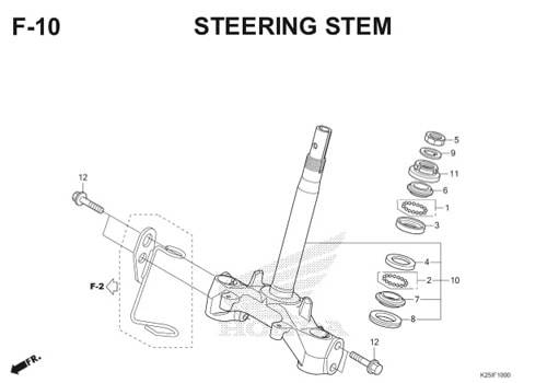 F10 – Steering Stem – Katalog Honda BeAT eSP K25