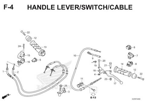 F4 Handle Lever/Switch Cable BeAT eSP K25