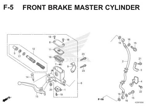 F5 Front Brake Master Cylinder BeAT eSP K25