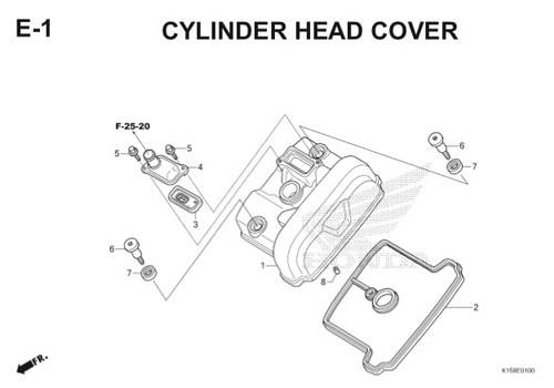 E-1 Cylinder Head Cover CB150R StreetFire K15