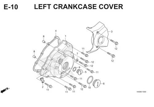 E-10 Left Crankcase Cover CBR 150R K45A