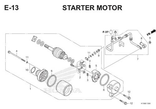 E-13 Starter Motor CB150R StreetFire K15